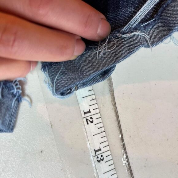 American Eagle Super Stretch Hi Rise‎ Shortie Size 0 destroyed distressed denim - Picture 12 of 14